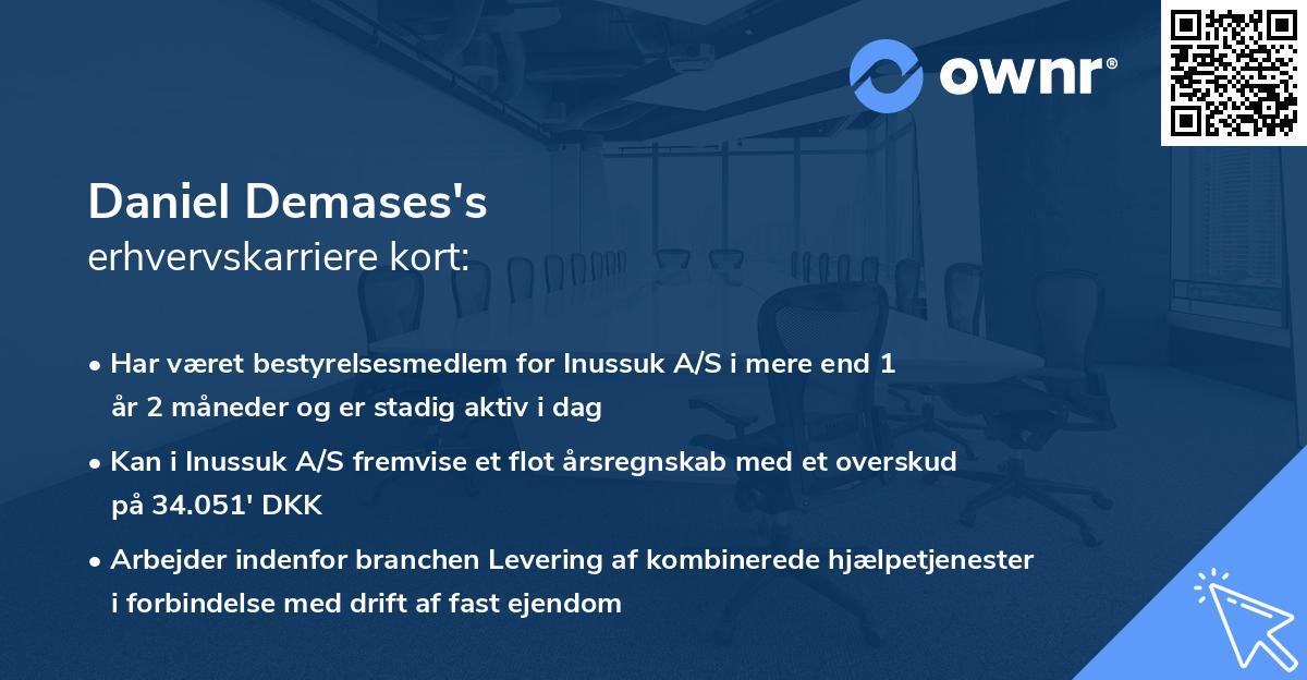 Daniel Demases's erhvervskarriere kort