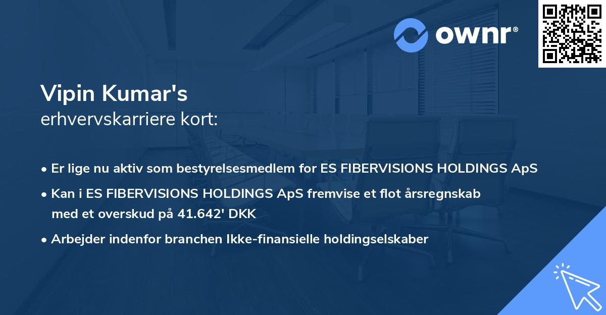 Vipin Kumar's erhvervskarriere kort