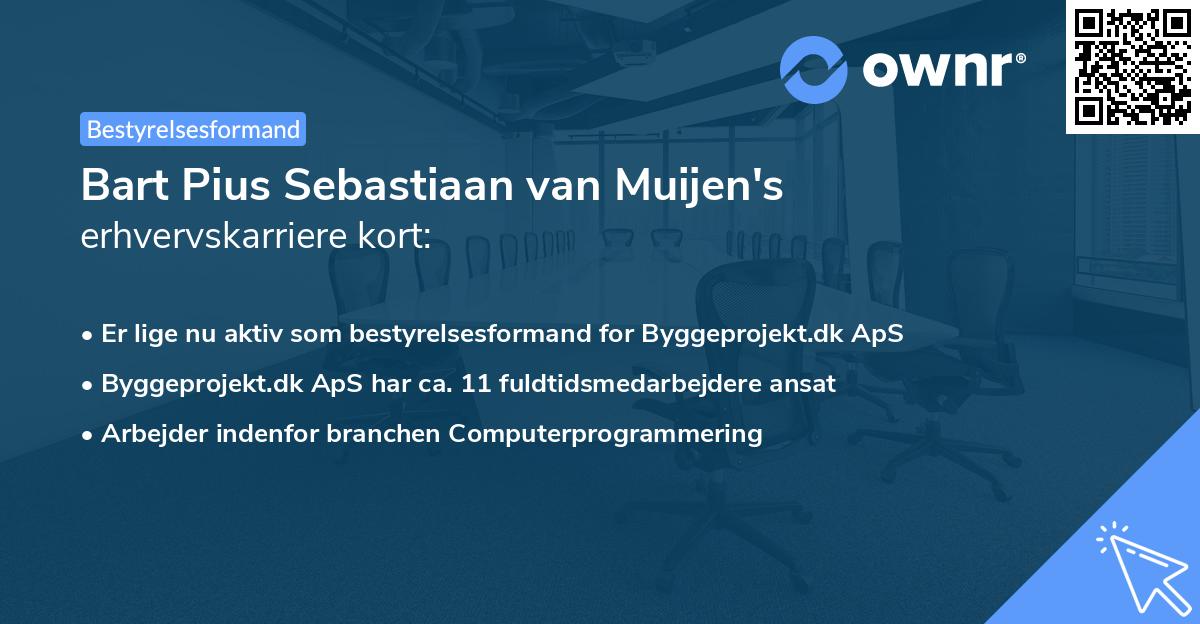 Bart Pius Sebastiaan van Muijen's erhvervskarriere kort