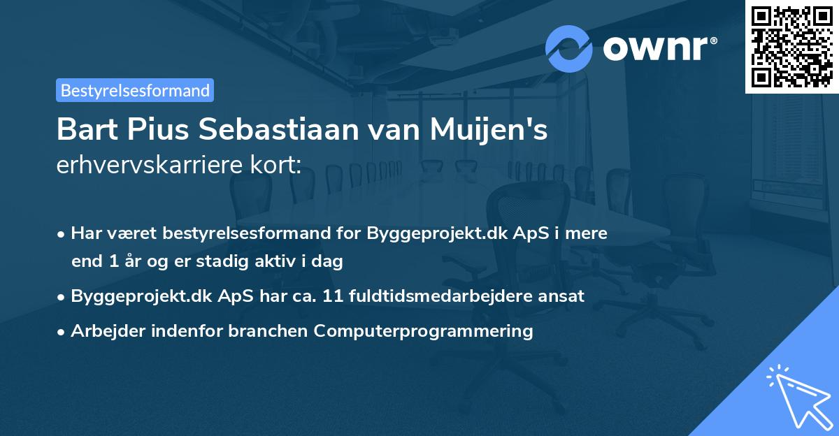 Bart Pius Sebastiaan van Muijen's erhvervskarriere kort