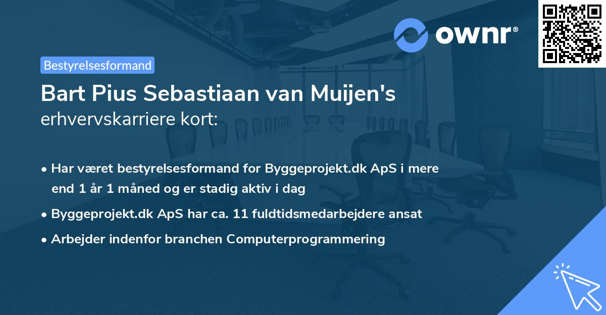 Bart Pius Sebastiaan van Muijen's erhvervskarriere kort