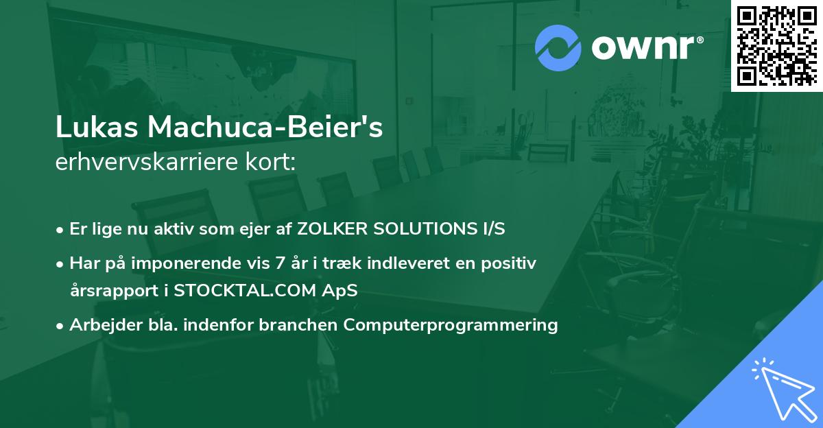Lukas Machuca-Beier's erhvervskarriere kort
