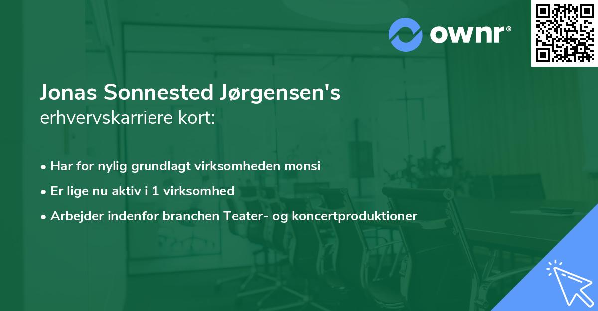 Jonas Sonnested Jørgensen's erhvervskarriere kort