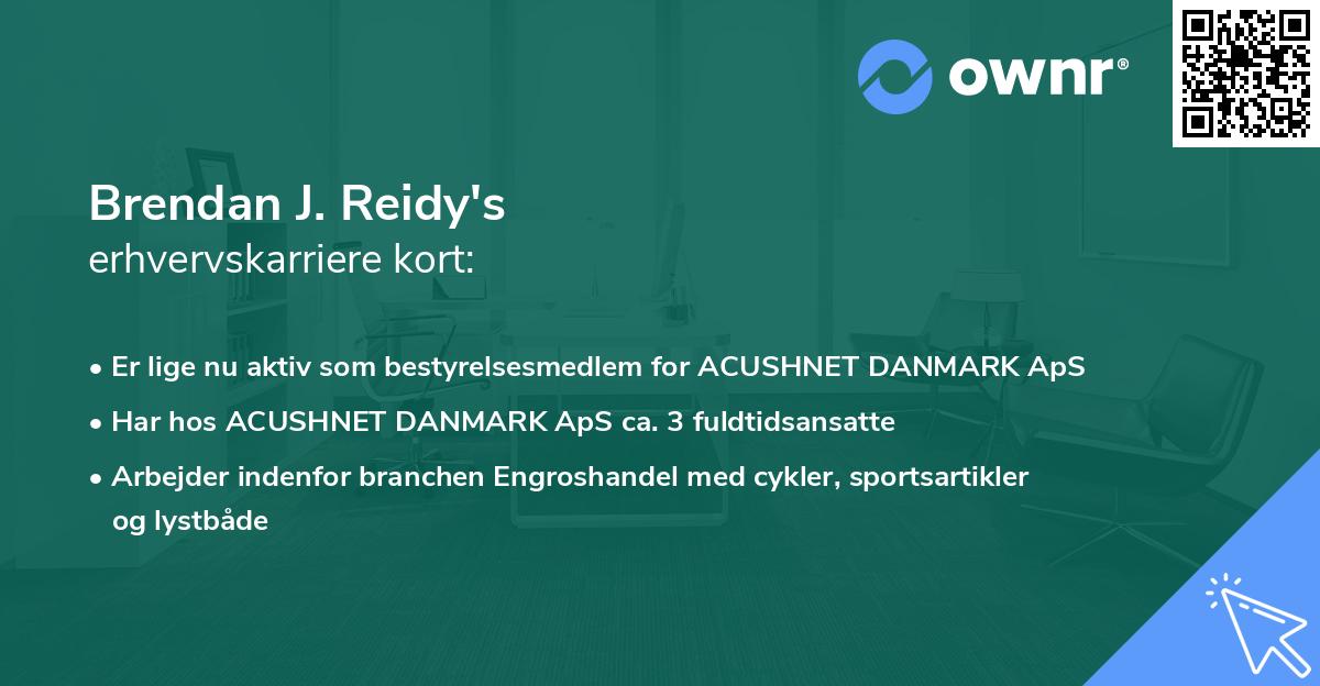 Brendan J. Reidy's erhvervskarriere kort