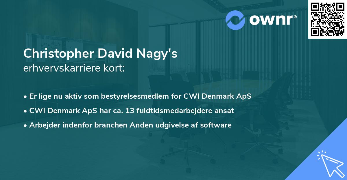 Christopher David Nagy's erhvervskarriere kort