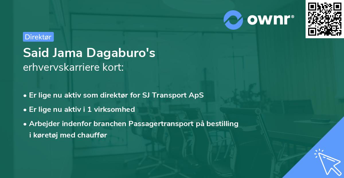 Said Jama Dagaburo's erhvervskarriere kort