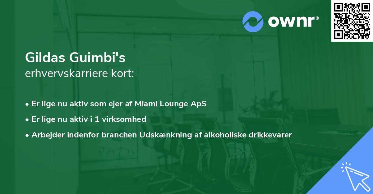 Gildas Guimbi's erhvervskarriere kort