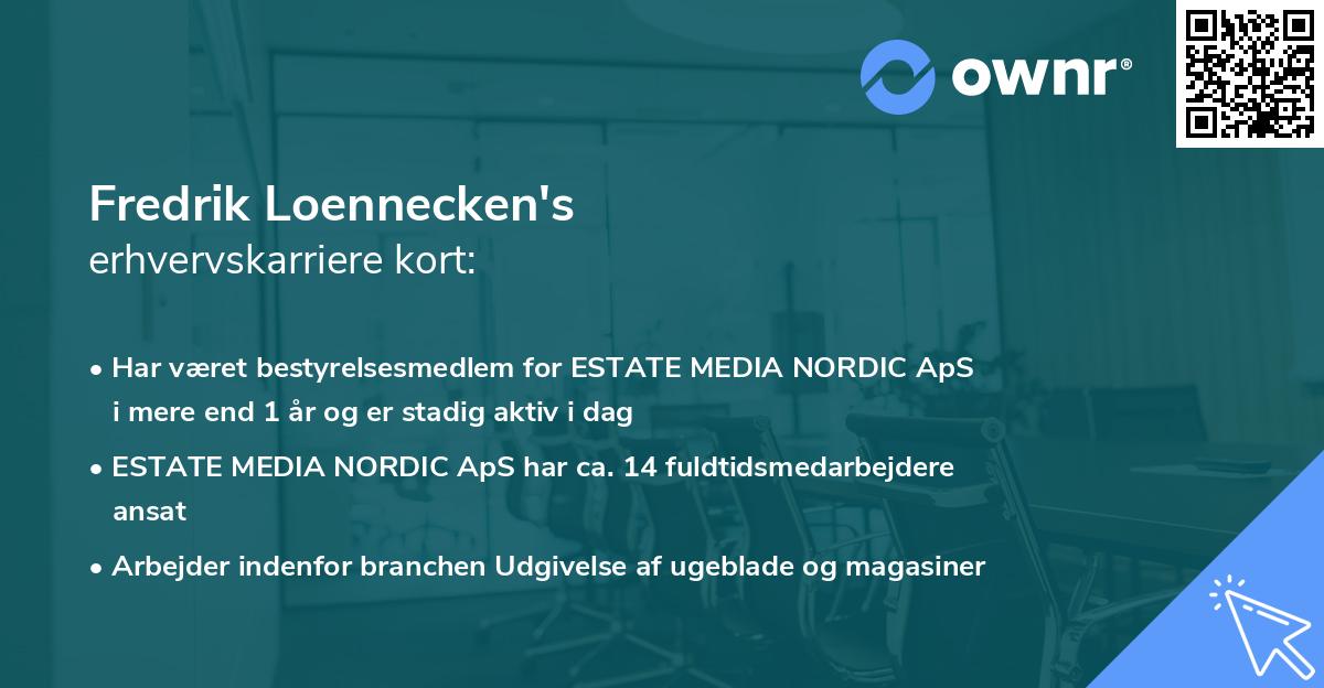 Fredrik Loennecken's erhvervskarriere kort