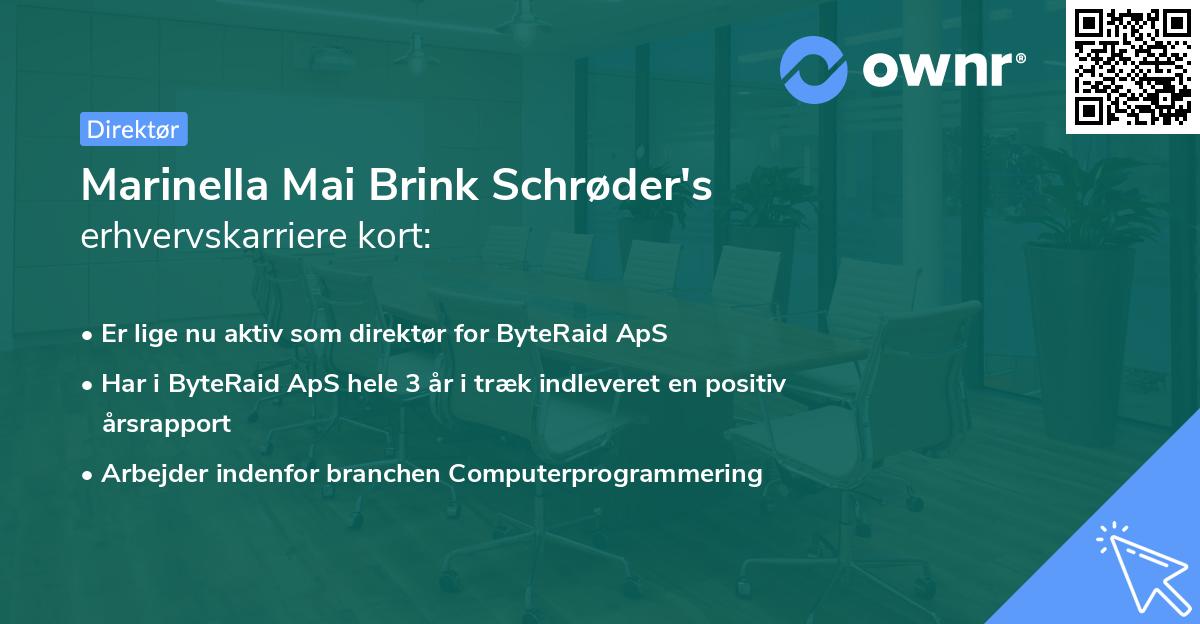 Marinella Mai Brink Schrøder's erhvervskarriere kort