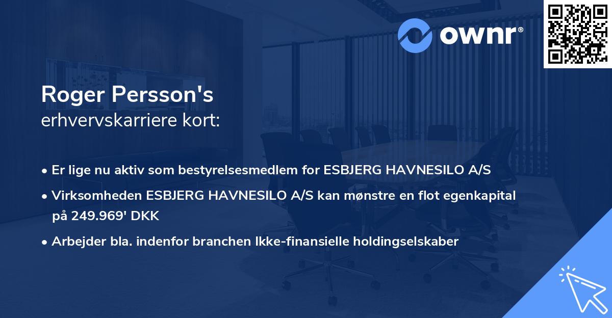 Roger Persson's erhvervskarriere kort