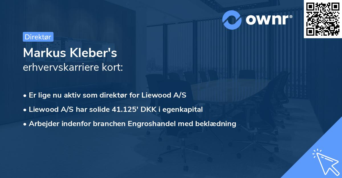 Markus Kleber's erhvervskarriere kort