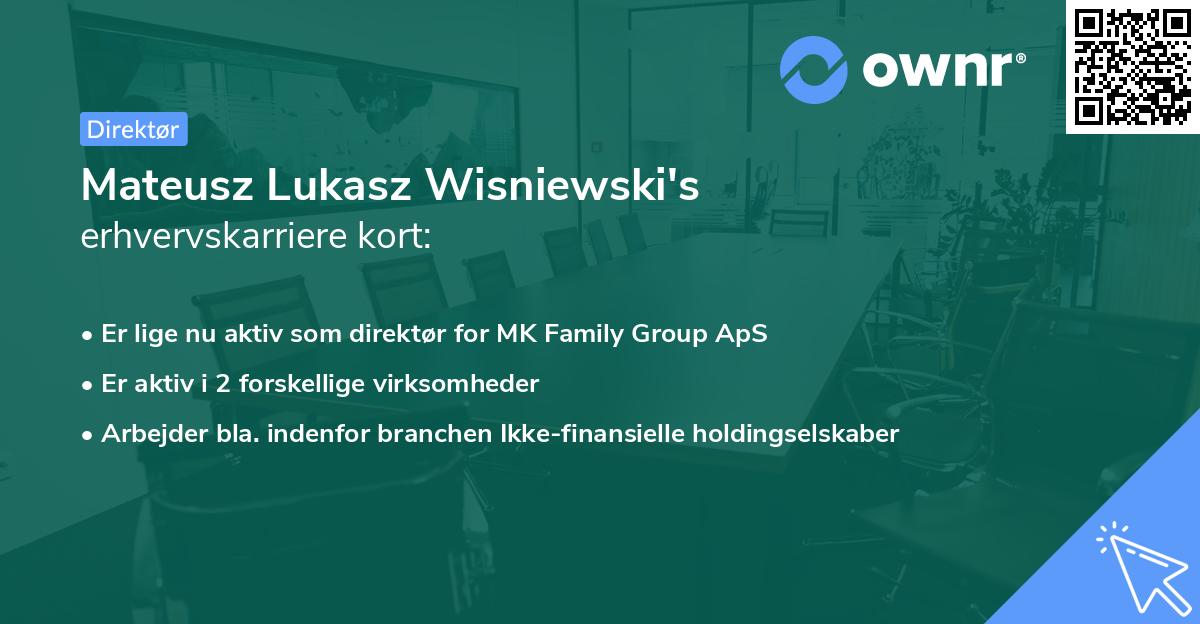Mateusz Lukasz Wisniewski's erhvervskarriere kort