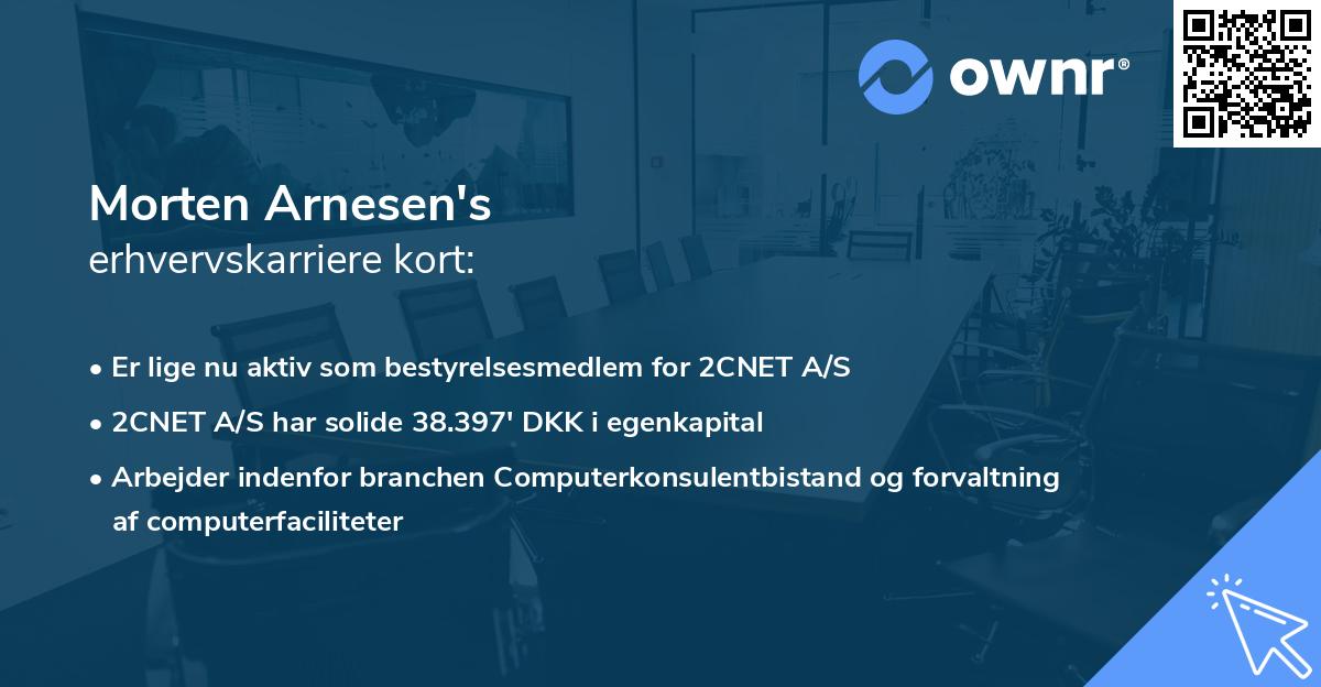 Morten Arnesen's erhvervskarriere kort