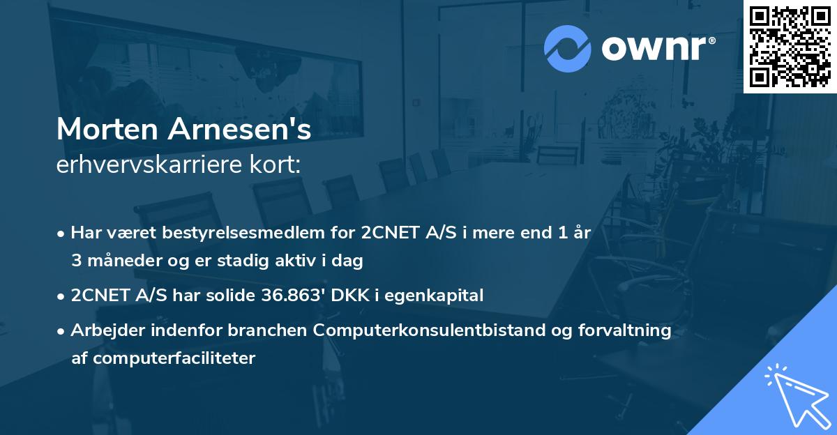 Morten Arnesen's erhvervskarriere kort