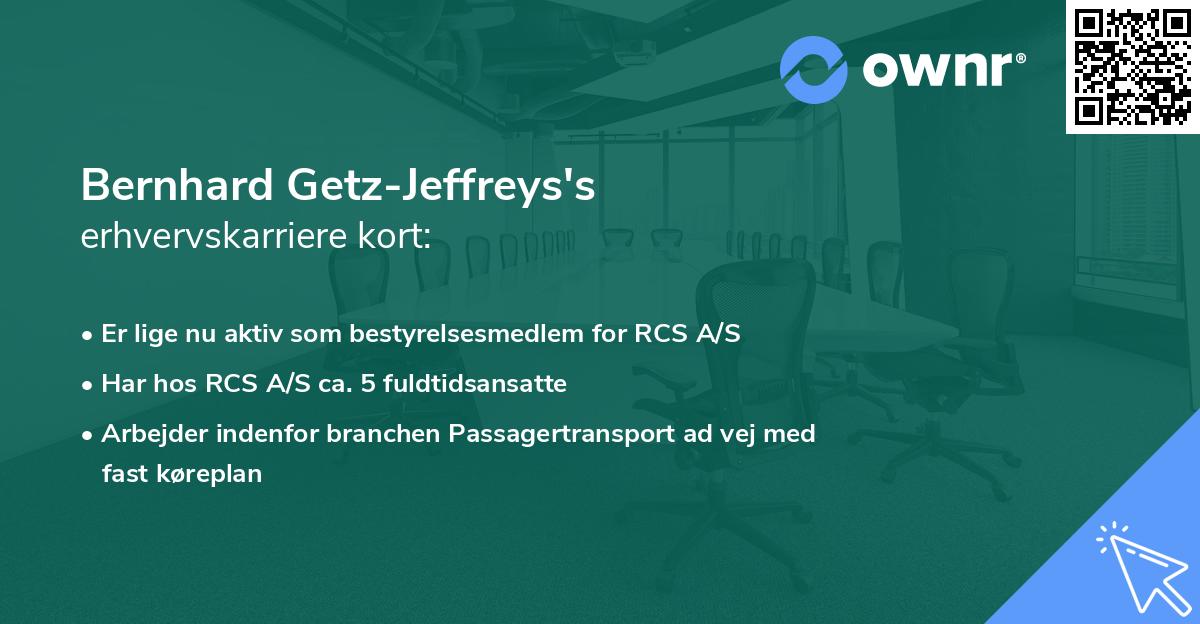 Bernhard Getz-Jeffreys's erhvervskarriere kort