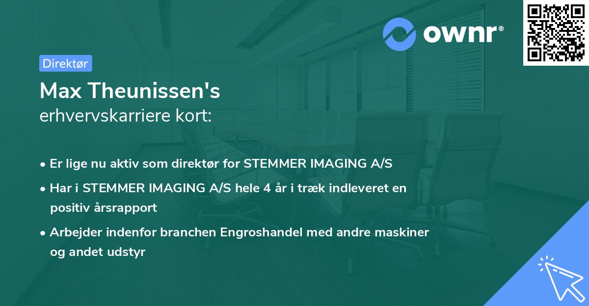 Max Theunissen's erhvervskarriere kort
