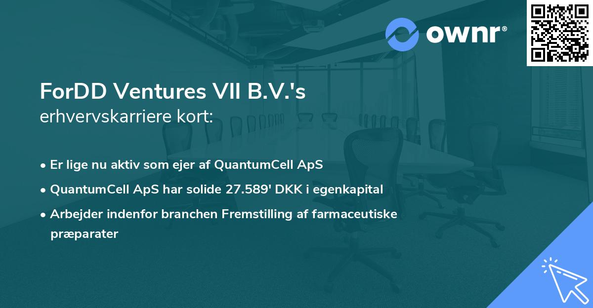 ForDD Ventures VII B.V.'s erhvervskarriere kort