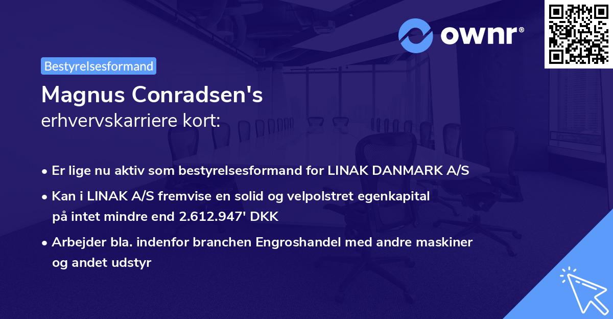 Magnus Conradsen's erhvervskarriere kort