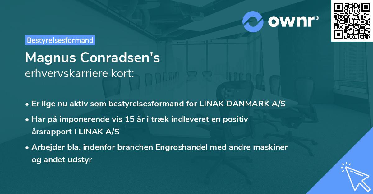 Magnus Conradsen's erhvervskarriere kort