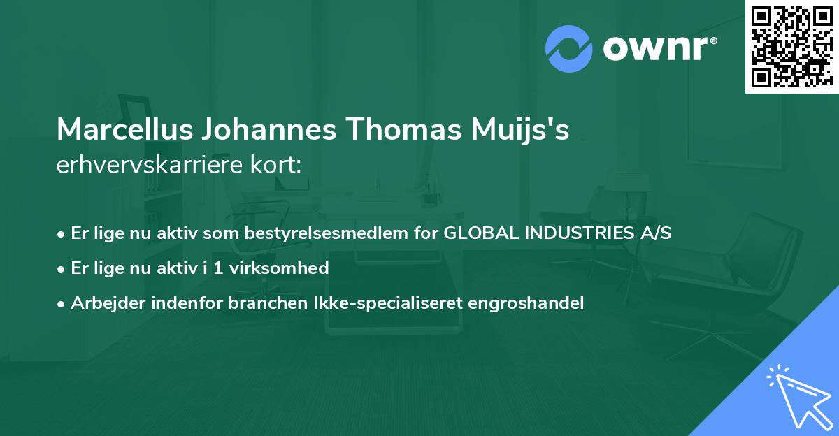 Marcellus Johannes Thomas Muijs's erhvervskarriere kort