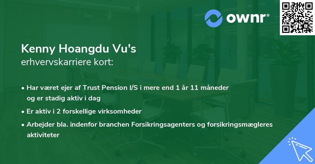 Kenny Hoangdu Vu's erhvervskarriere kort