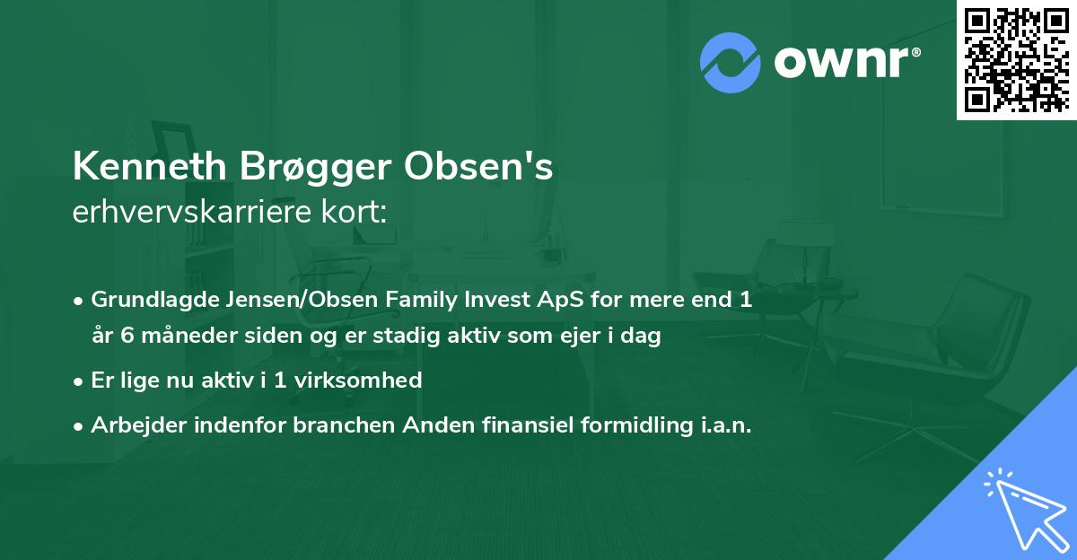 Kenneth Brøgger Obsen's erhvervskarriere kort