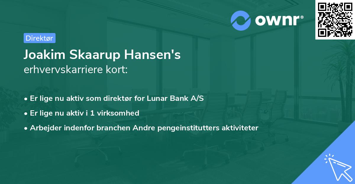 Joakim Skaarup Hansen's erhvervskarriere kort