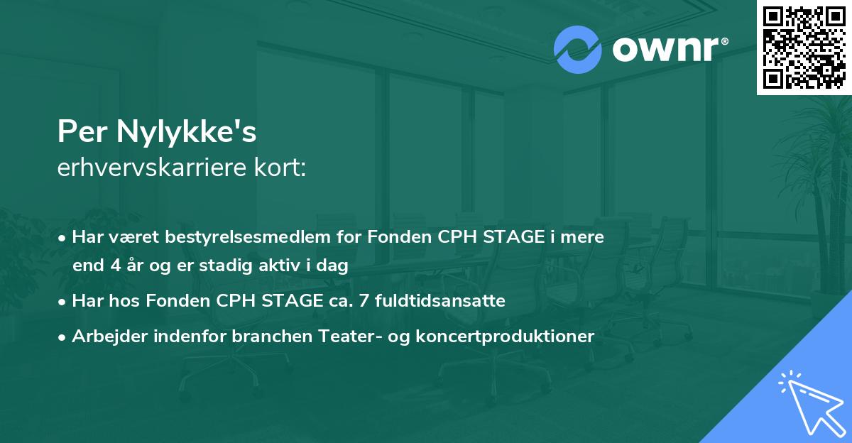 Per Nylykke's erhvervskarriere kort