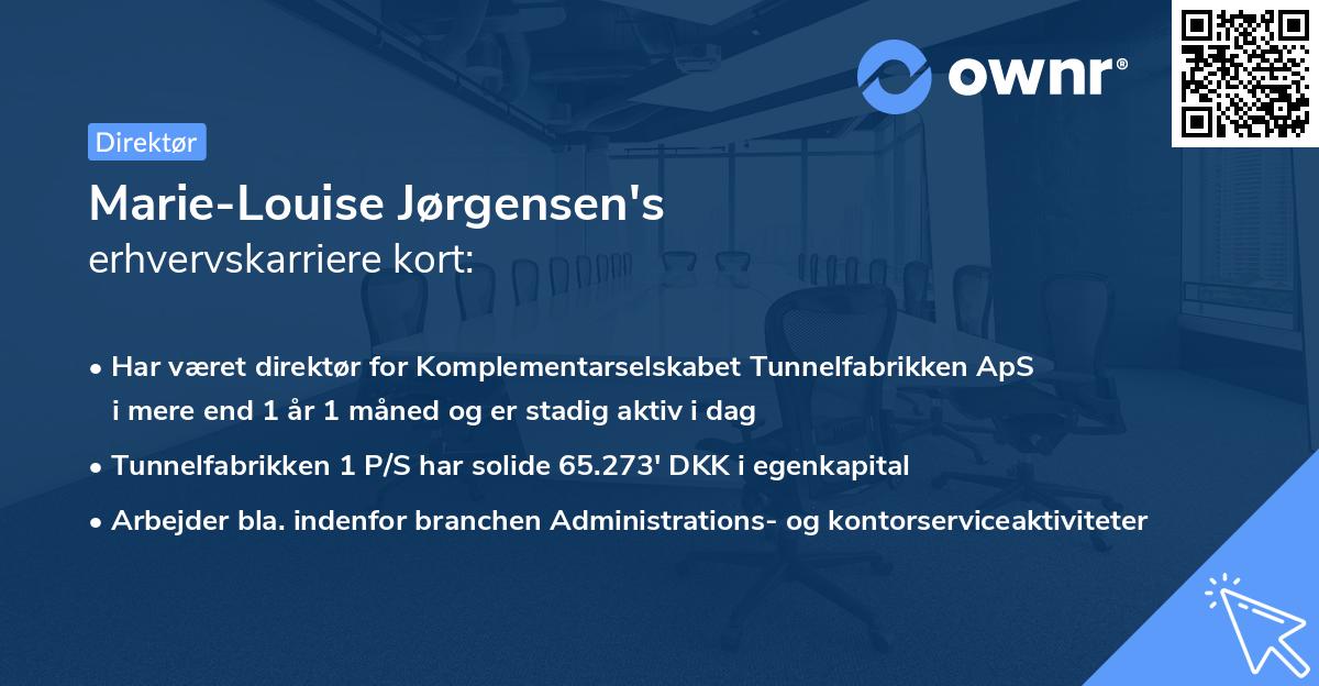 Marie-Louise Jørgensen's erhvervskarriere kort