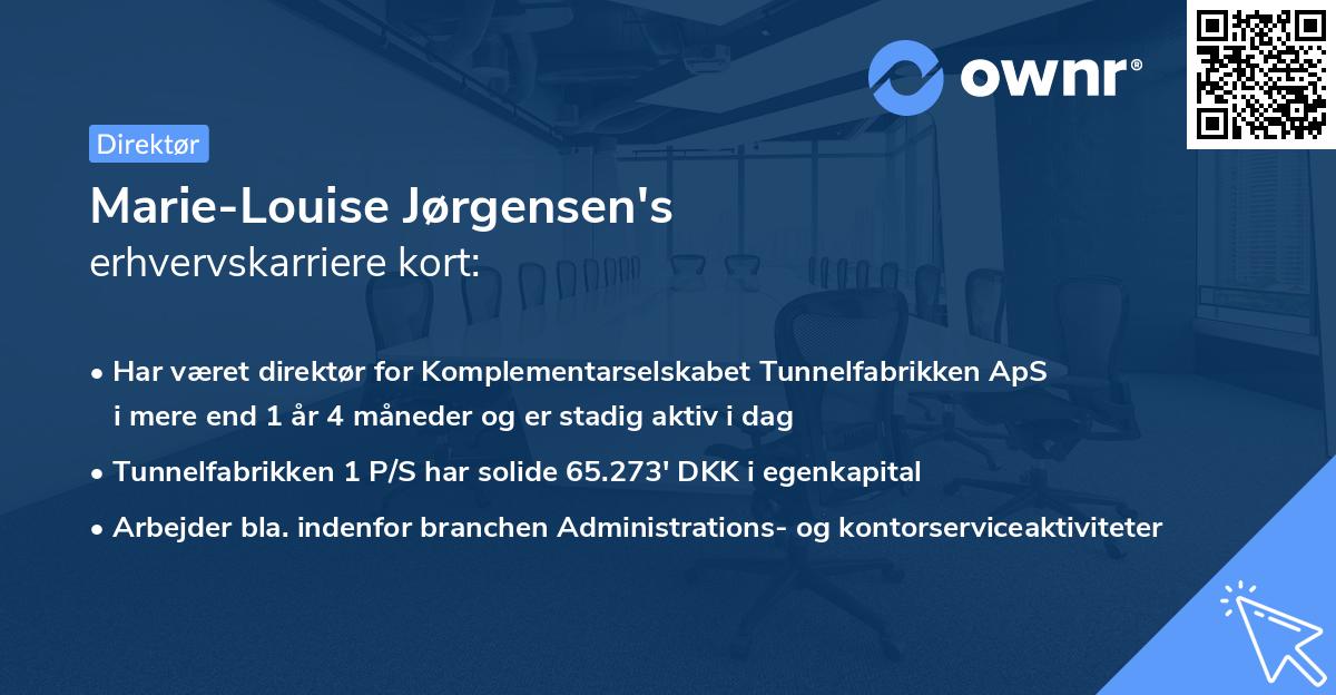 Marie-Louise Jørgensen's erhvervskarriere kort