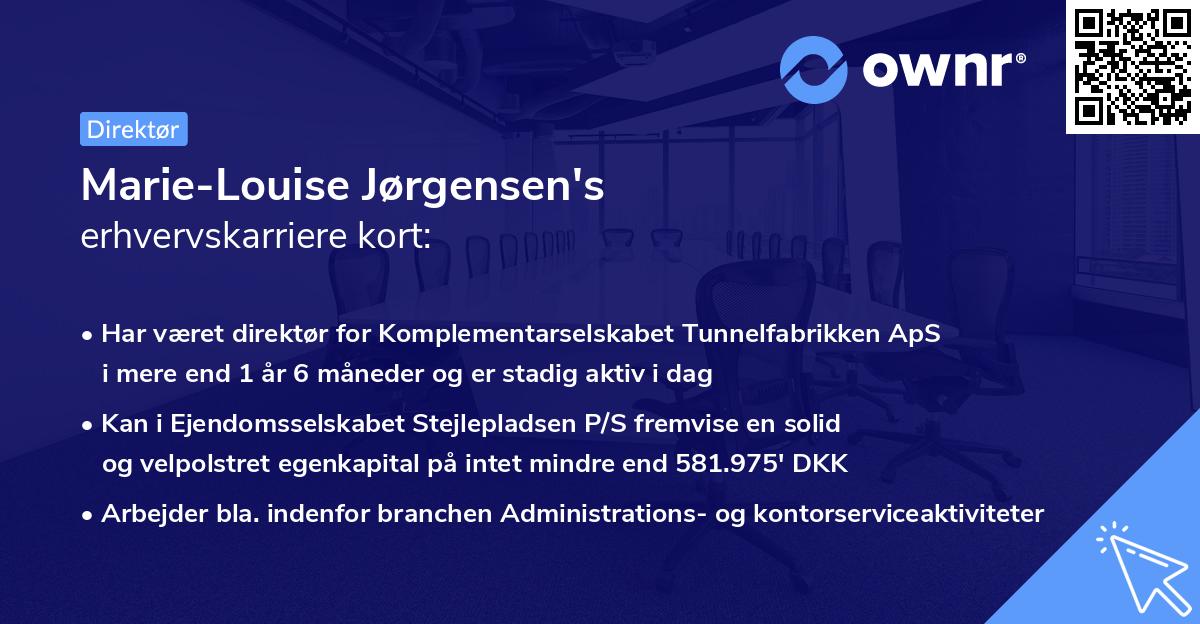 Marie-Louise Jørgensen's erhvervskarriere kort