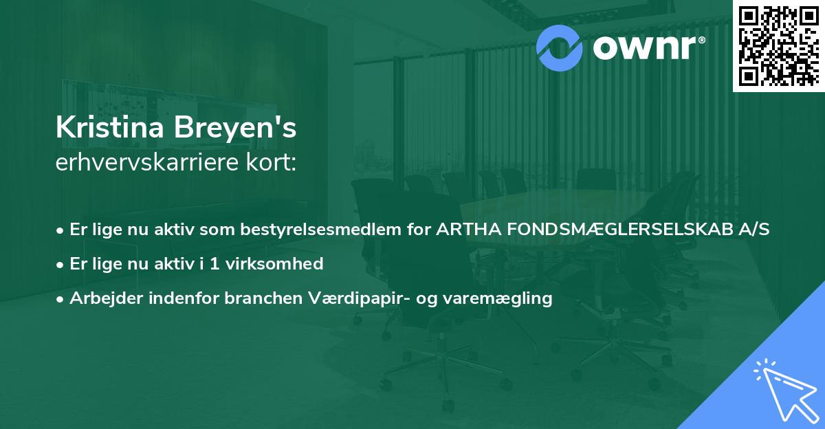 Kristina Breyen's erhvervskarriere kort
