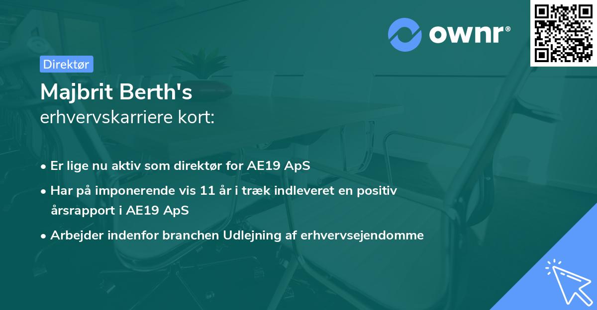 Majbrit Berth's erhvervskarriere kort