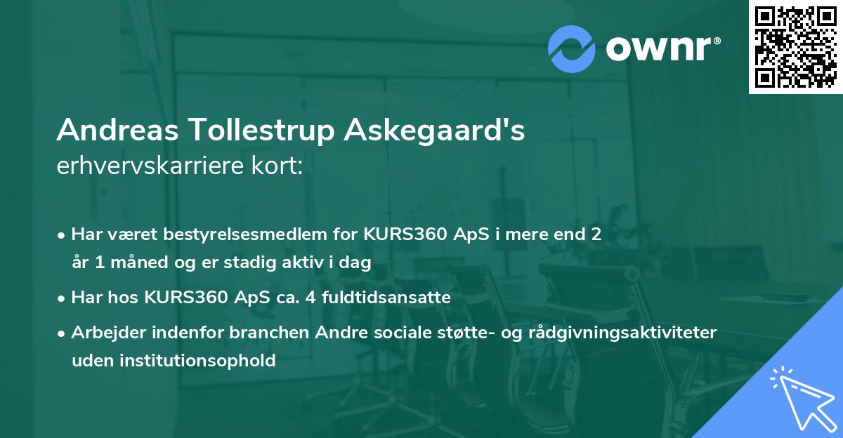Andreas Tollestrup Askegaard's erhvervskarriere kort