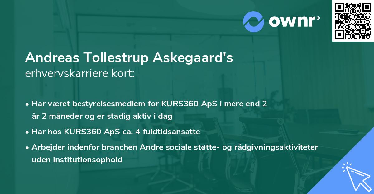 Andreas Tollestrup Askegaard's erhvervskarriere kort