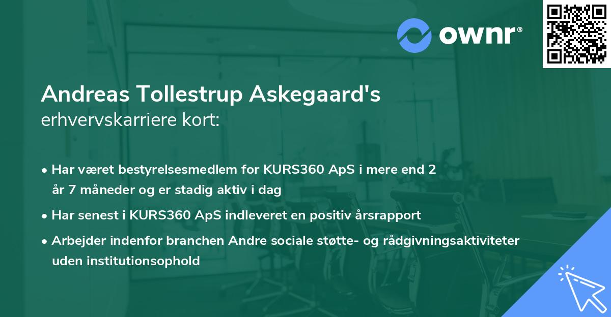Andreas Tollestrup Askegaard's erhvervskarriere kort