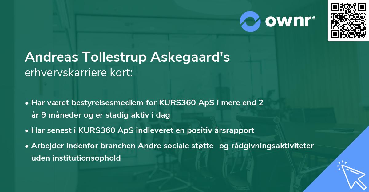 Andreas Tollestrup Askegaard's erhvervskarriere kort