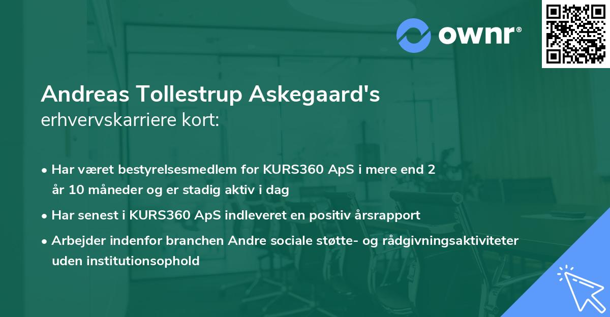 Andreas Tollestrup Askegaard's erhvervskarriere kort