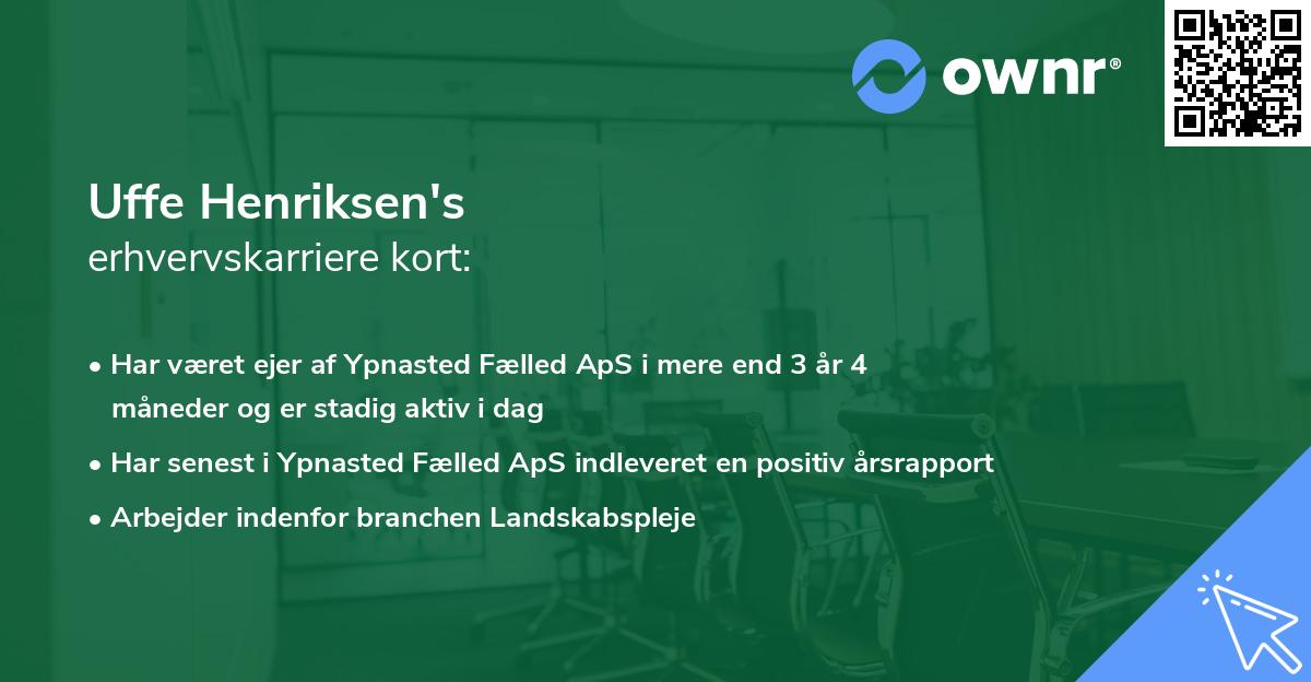 Uffe Henriksen's erhvervskarriere kort