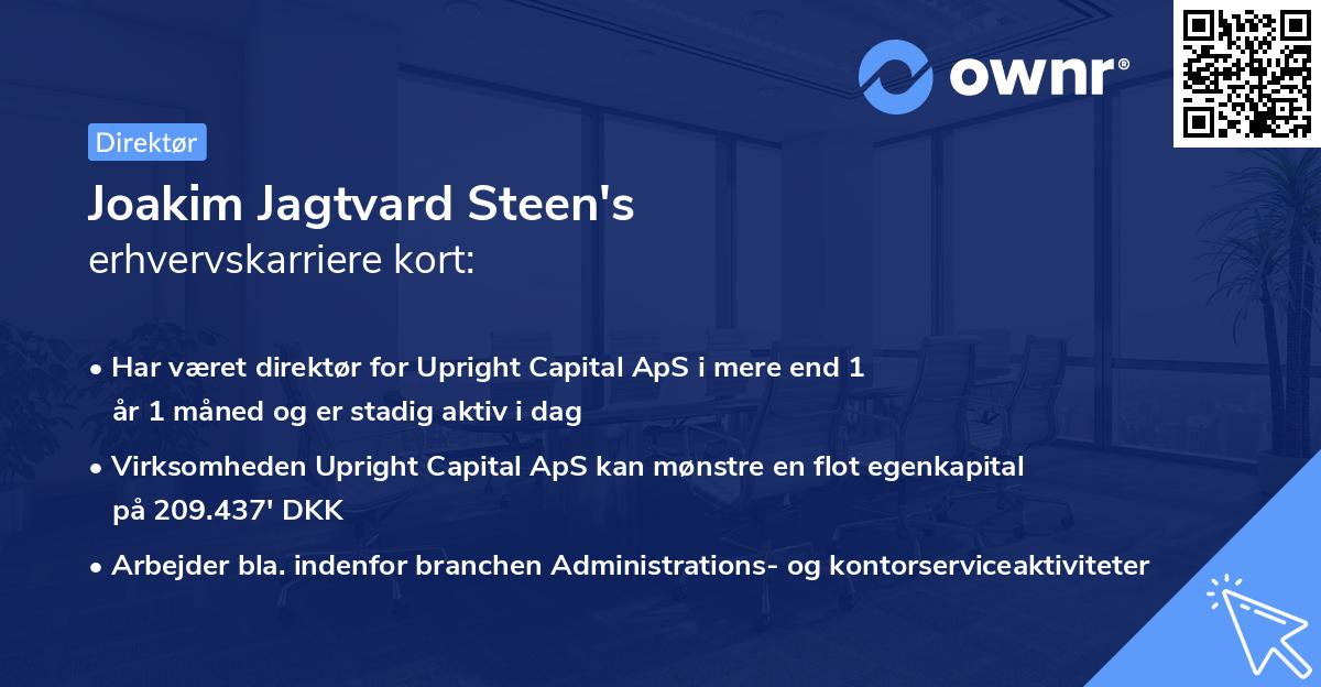 Joakim Jagtvard Steen's erhvervskarriere kort