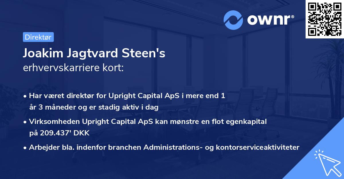 Joakim Jagtvard Steen's erhvervskarriere kort