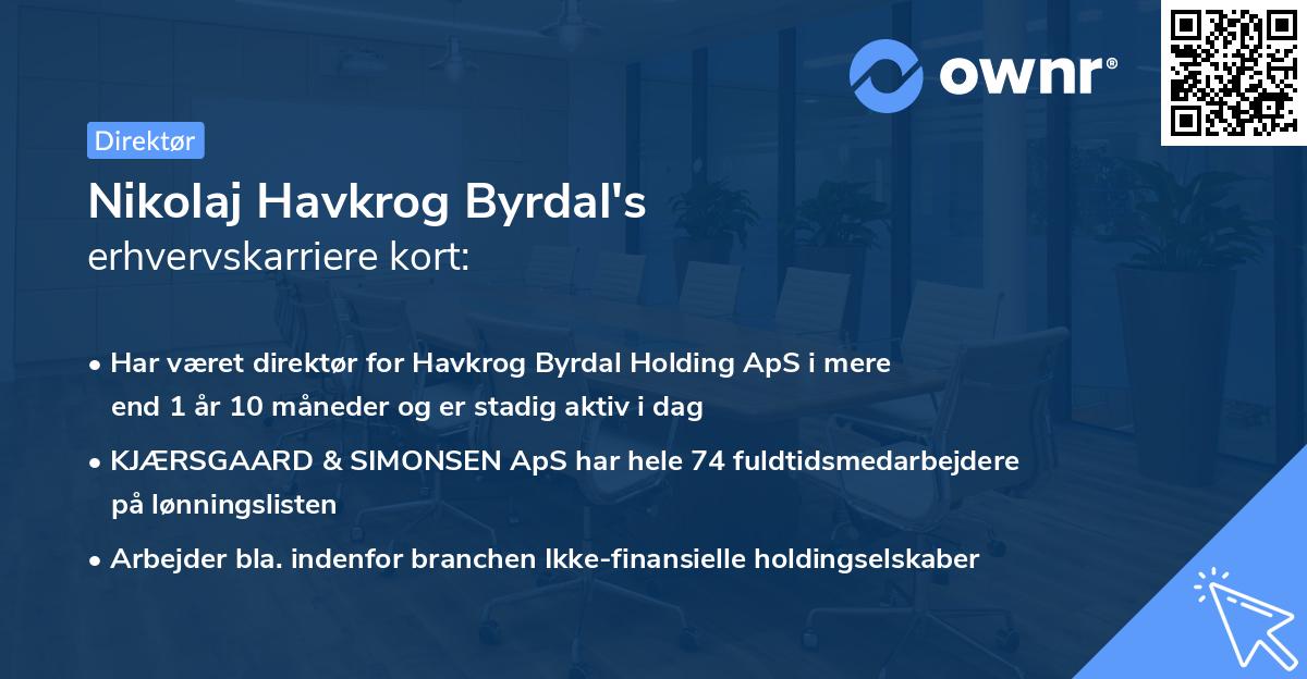 Nikolaj Havkrog Byrdal's erhvervskarriere kort