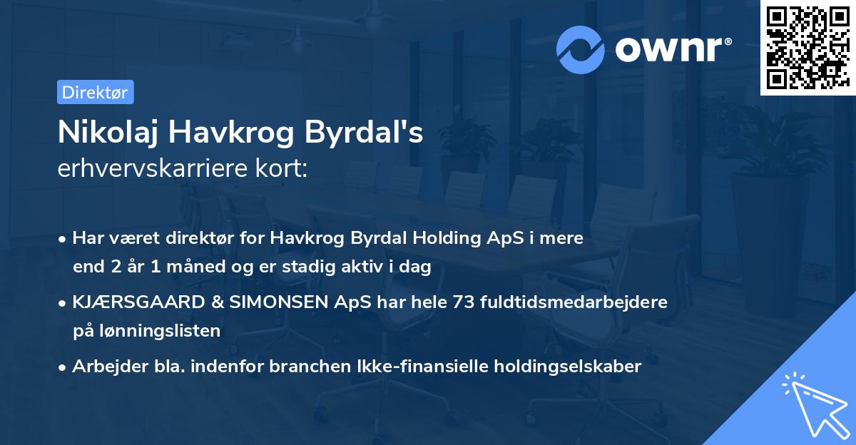 Nikolaj Havkrog Byrdal's erhvervskarriere kort