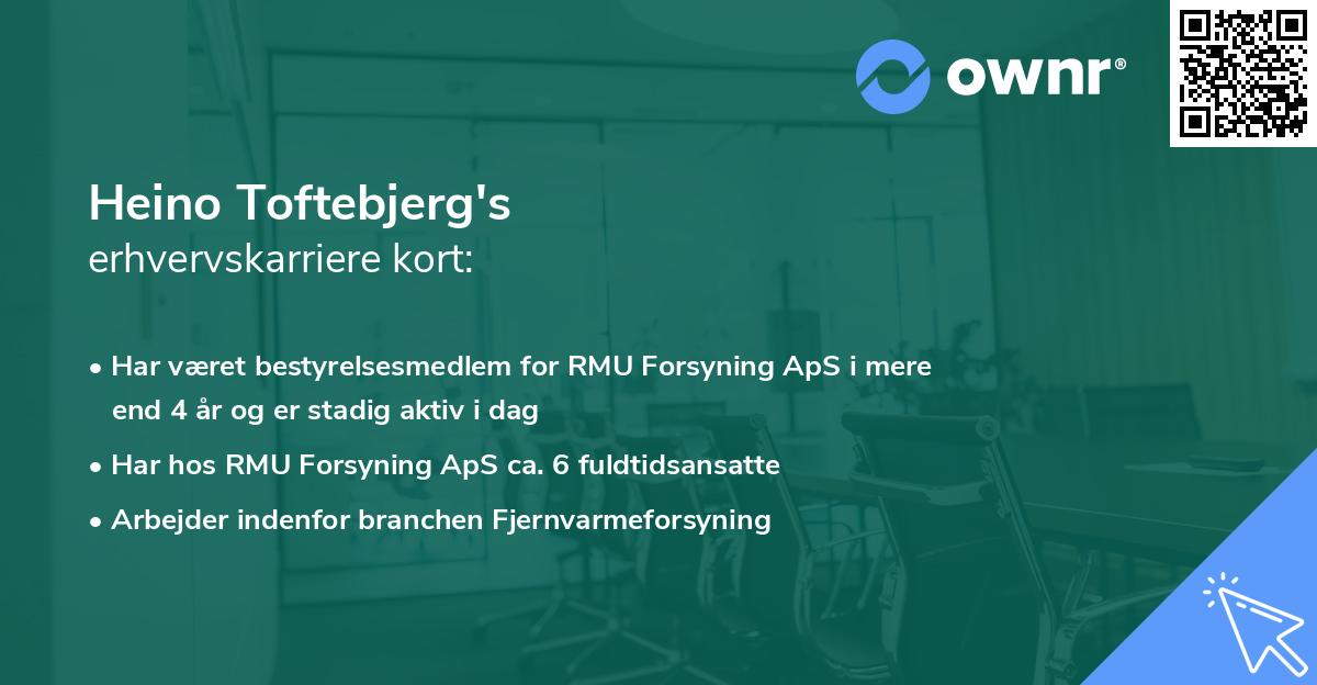 Heino Toftebjerg's erhvervskarriere kort