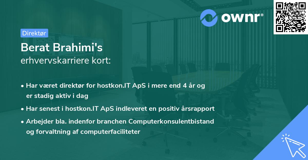 Berat Brahimi's erhvervskarriere kort