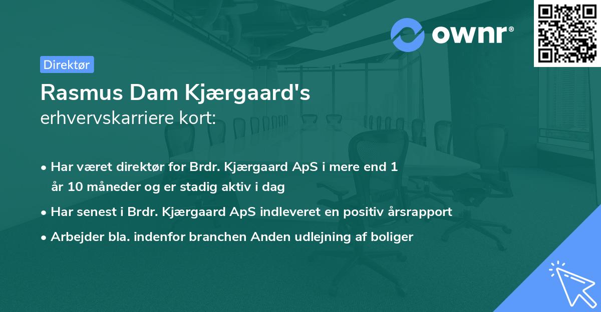 Rasmus Dam Kjærgaard's erhvervskarriere kort