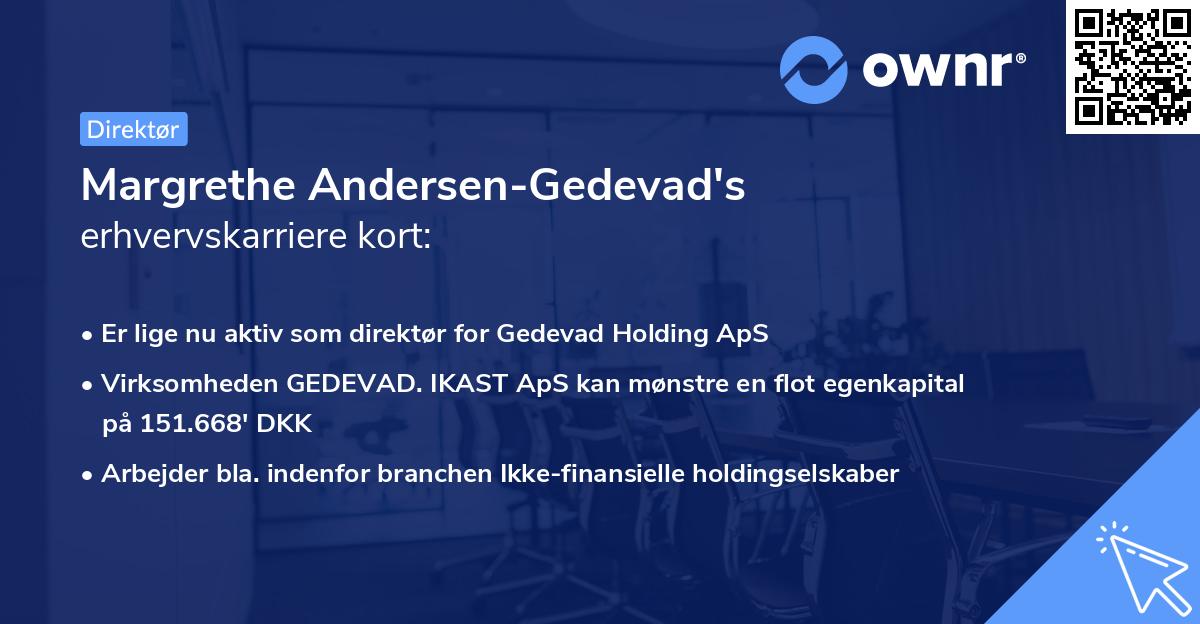 Margrethe Andersen-Gedevad's erhvervskarriere kort