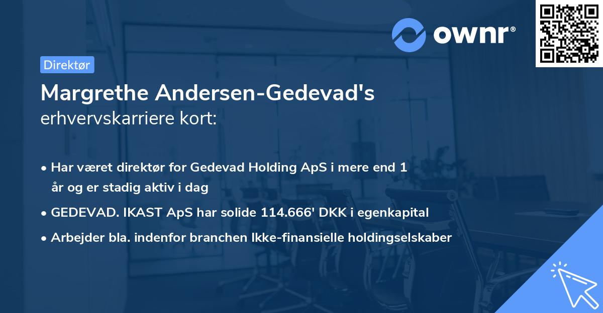 Margrethe Andersen-Gedevad's erhvervskarriere kort