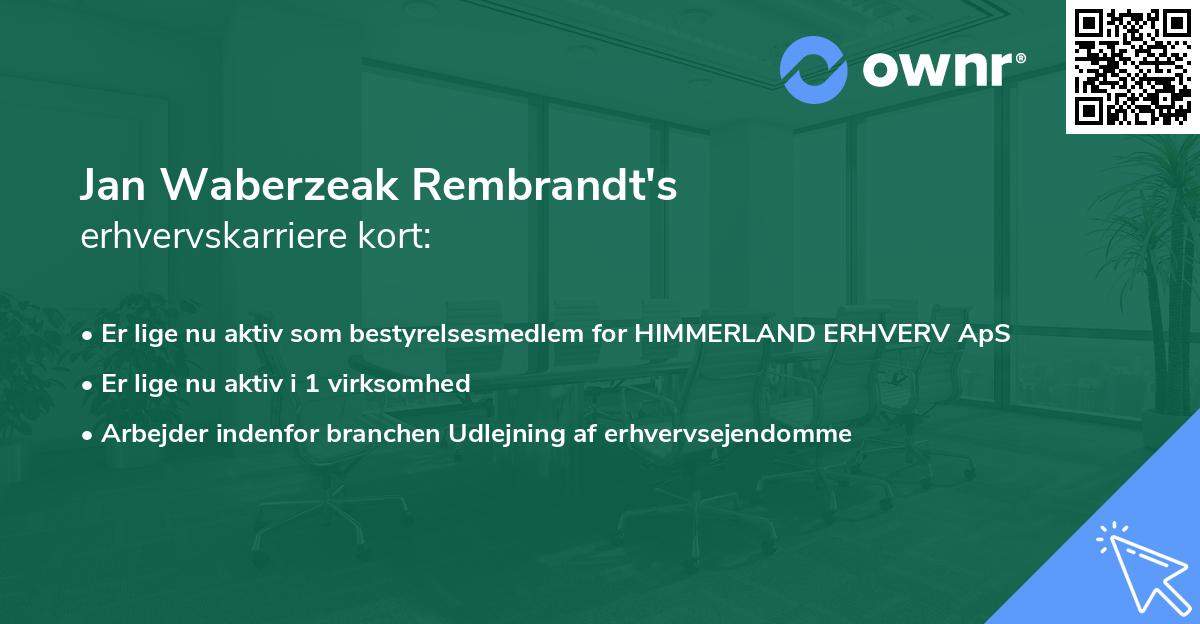 Jan Waberzeak Rembrandt's erhvervskarriere kort
