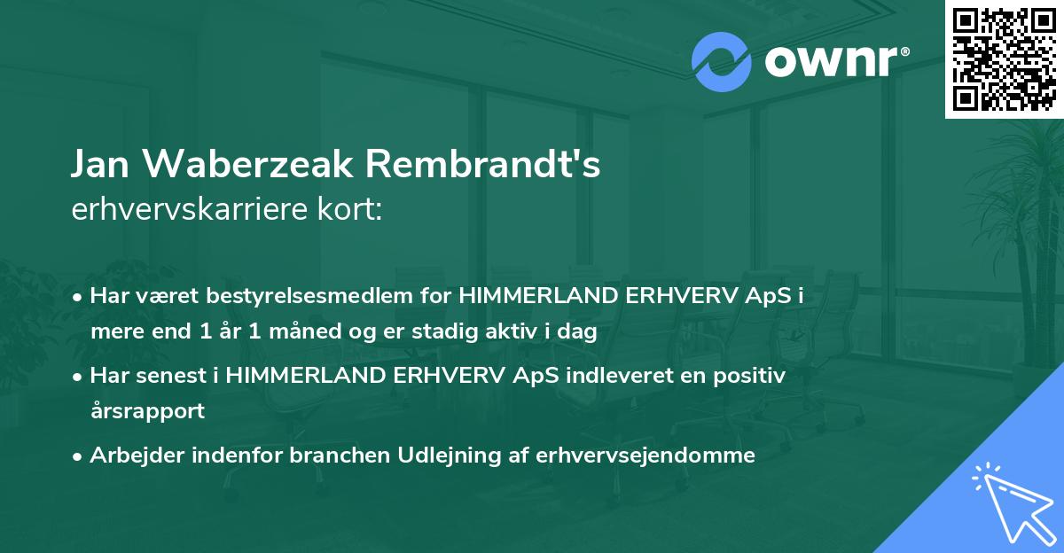 Jan Waberzeak Rembrandt's erhvervskarriere kort